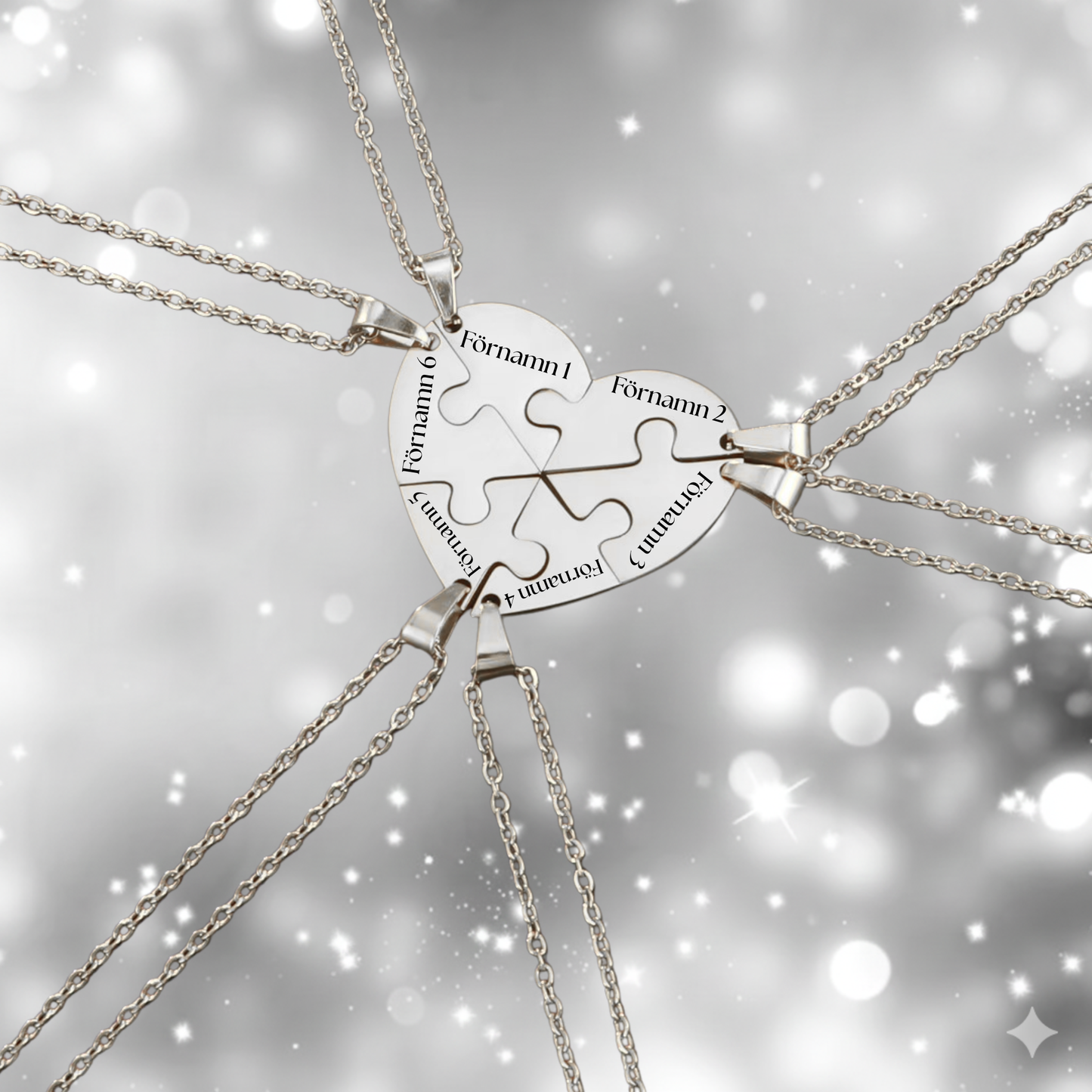 Personligt familjepussel-halsband