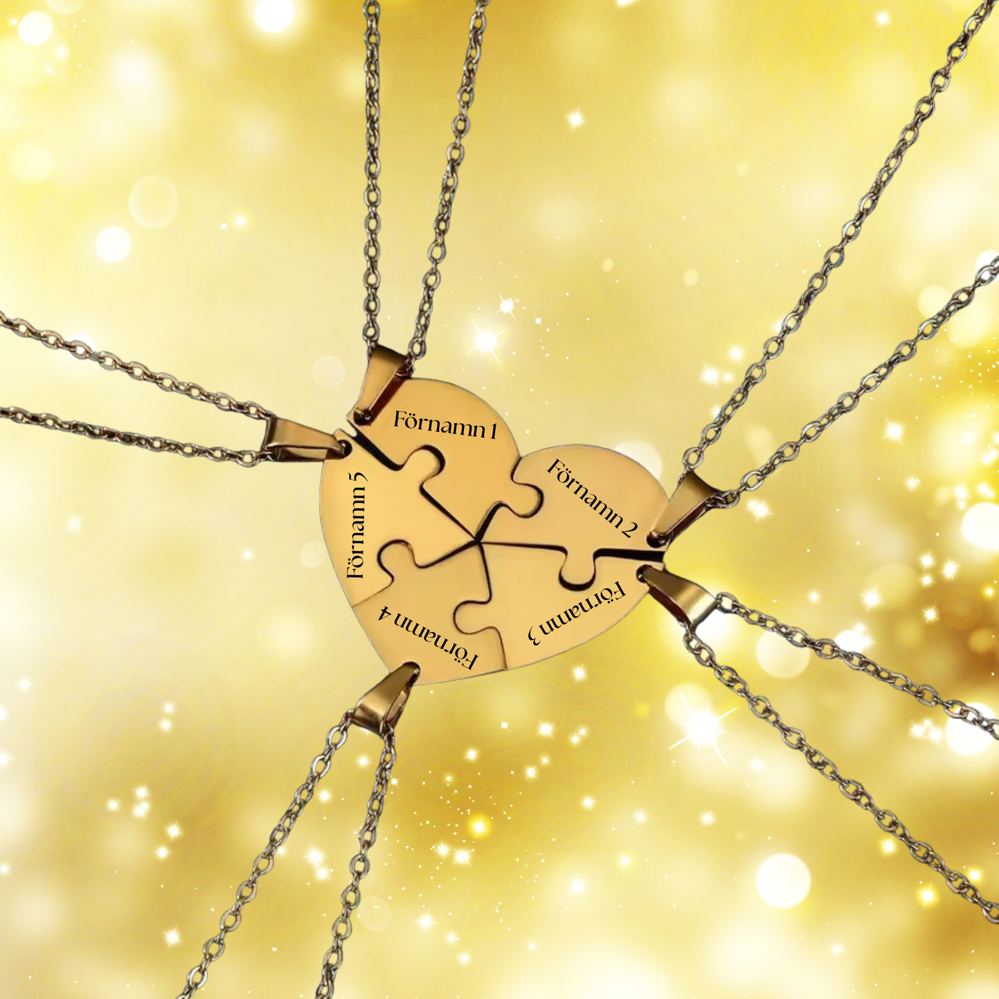 Personligt familjepussel-halsband