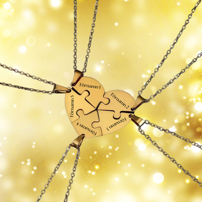 Personligt familjepussel-halsband