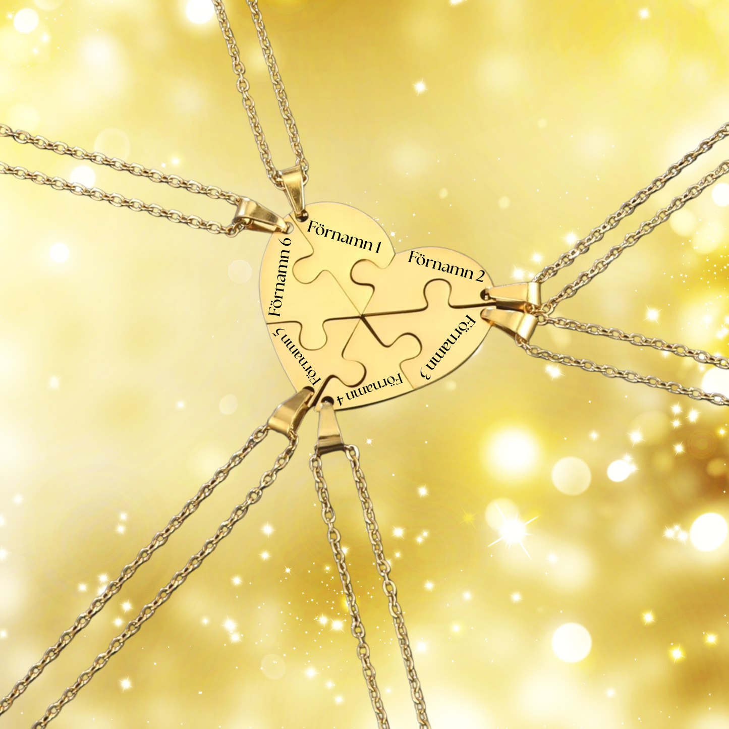 Personligt familjepussel-halsband