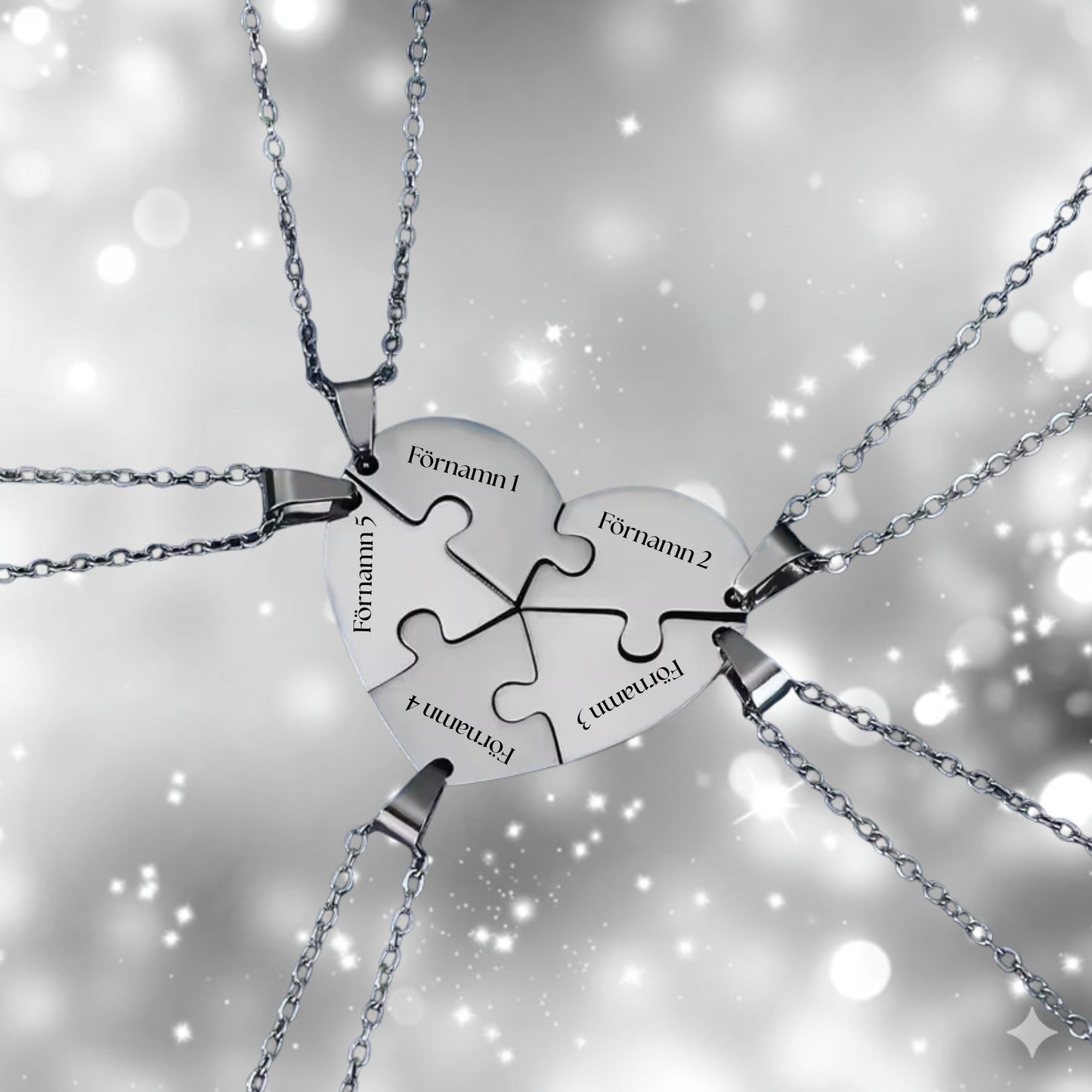 Personligt familjepussel-halsband